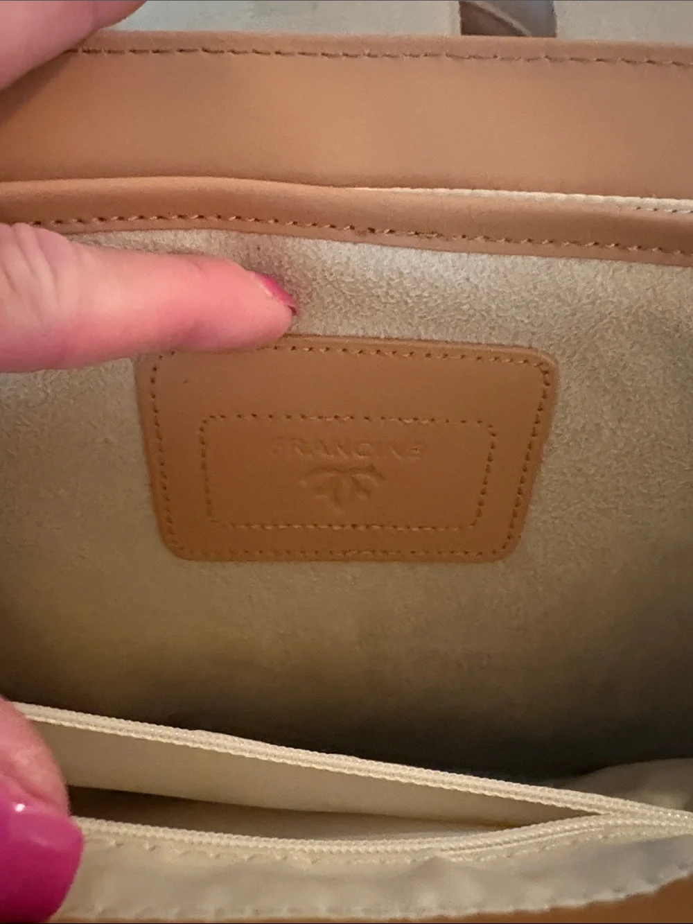 Classic Tan Structured Tote Laptop/Briefcase Bag.